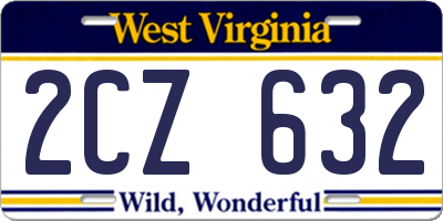WV license plate 2CZ632