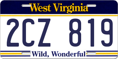 WV license plate 2CZ819