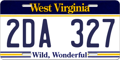 WV license plate 2DA327