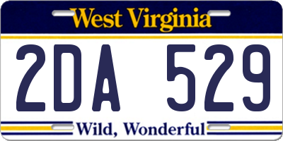 WV license plate 2DA529