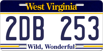 WV license plate 2DB253