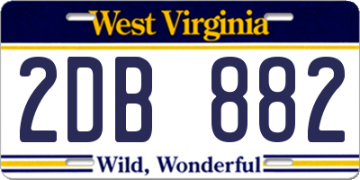 WV license plate 2DB882
