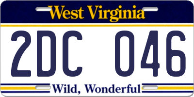 WV license plate 2DC046