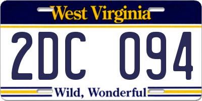 WV license plate 2DC094