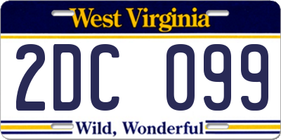 WV license plate 2DC099