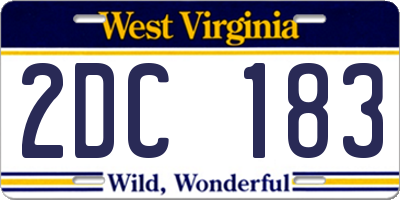 WV license plate 2DC183