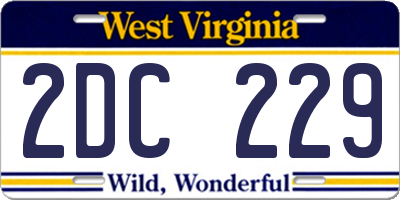 WV license plate 2DC229