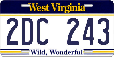 WV license plate 2DC243