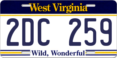 WV license plate 2DC259