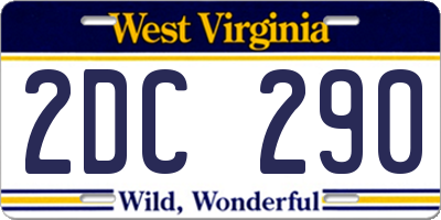WV license plate 2DC290