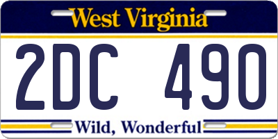 WV license plate 2DC490