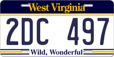 WV license plate 2DC497