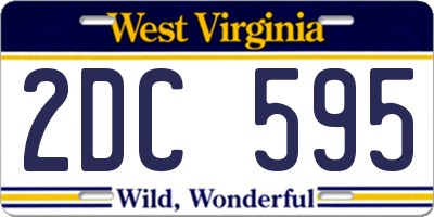 WV license plate 2DC595