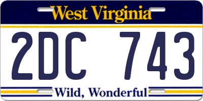 WV license plate 2DC743