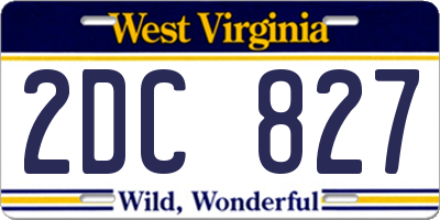 WV license plate 2DC827