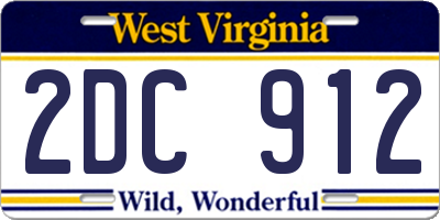 WV license plate 2DC912