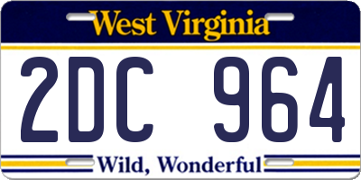 WV license plate 2DC964