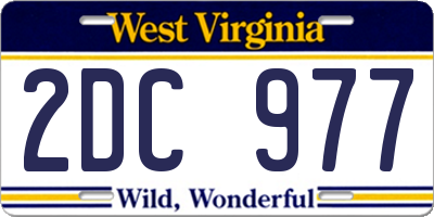 WV license plate 2DC977
