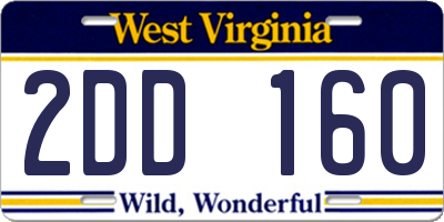 WV license plate 2DD160