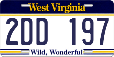 WV license plate 2DD197