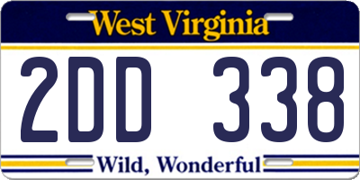 WV license plate 2DD338