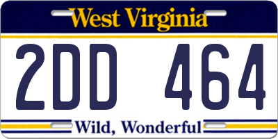 WV license plate 2DD464