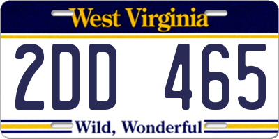 WV license plate 2DD465
