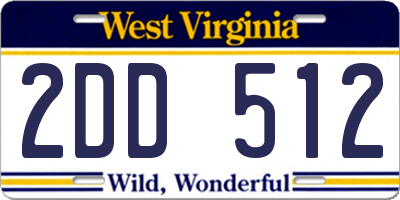 WV license plate 2DD512