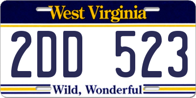 WV license plate 2DD523