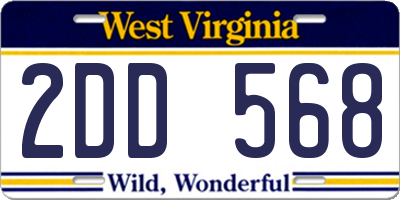 WV license plate 2DD568