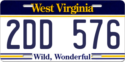 WV license plate 2DD576