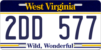 WV license plate 2DD577
