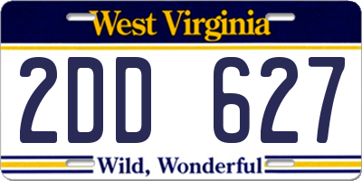 WV license plate 2DD627
