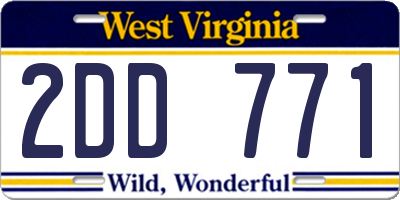 WV license plate 2DD771