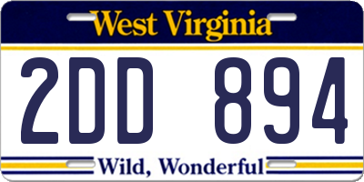 WV license plate 2DD894