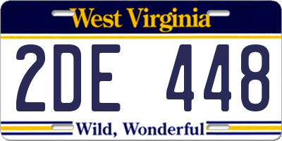 WV license plate 2DE448