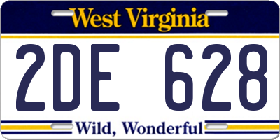 WV license plate 2DE628