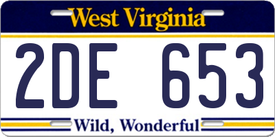WV license plate 2DE653