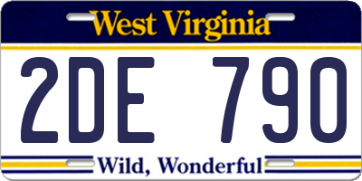 WV license plate 2DE790