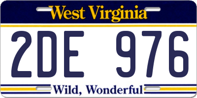 WV license plate 2DE976