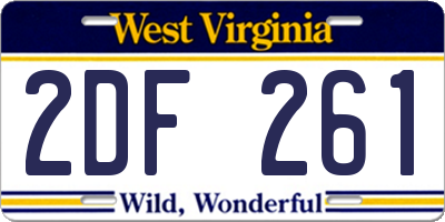 WV license plate 2DF261