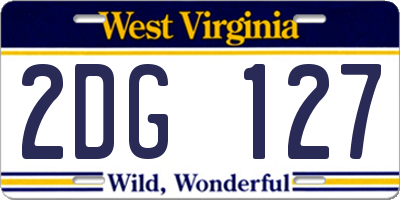 WV license plate 2DG127