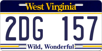 WV license plate 2DG157