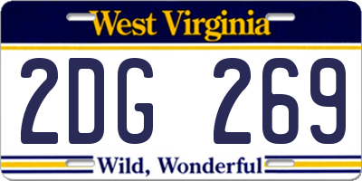 WV license plate 2DG269