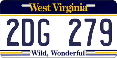 WV license plate 2DG279