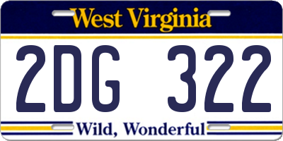 WV license plate 2DG322