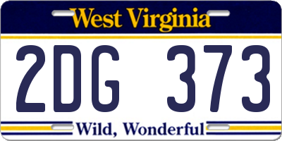 WV license plate 2DG373