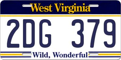 WV license plate 2DG379