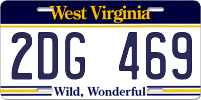 WV license plate 2DG469