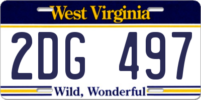 WV license plate 2DG497